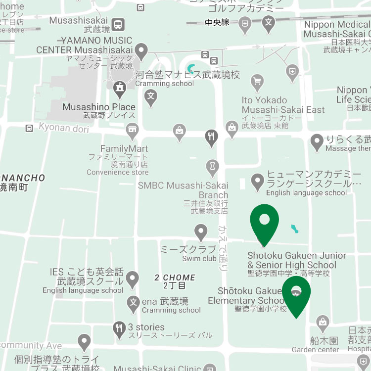 聖徳学園の地図